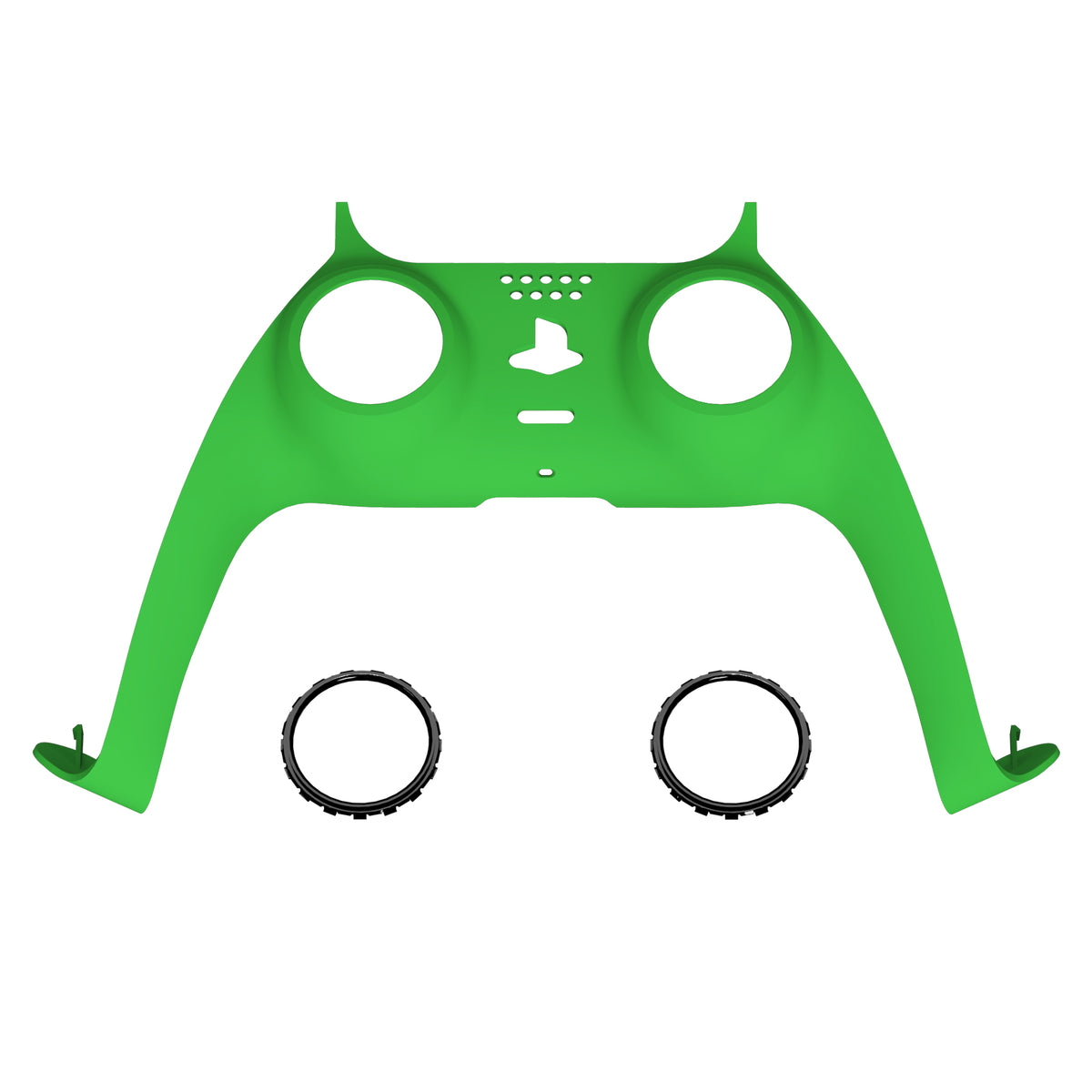 eXtremeRate Replacement Decorative Trim Shell with Accent Rings Compatible with PS5 Controller BDM-010/020/030/040/050 - Green
