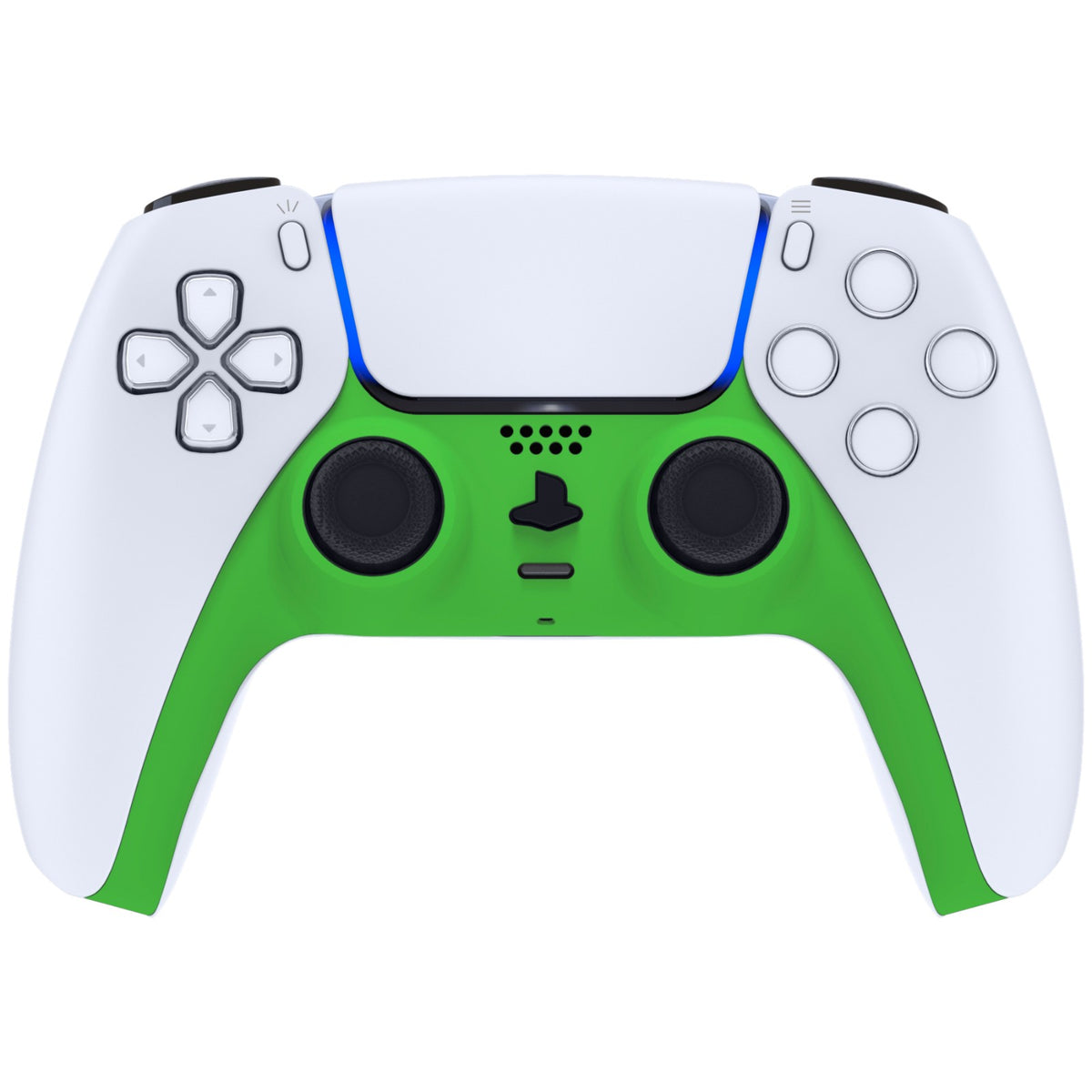 eXtremeRate Replacement Decorative Trim Shell with Accent Rings Compatible with PS5 Controller BDM-010/020/030/040/050 - Green