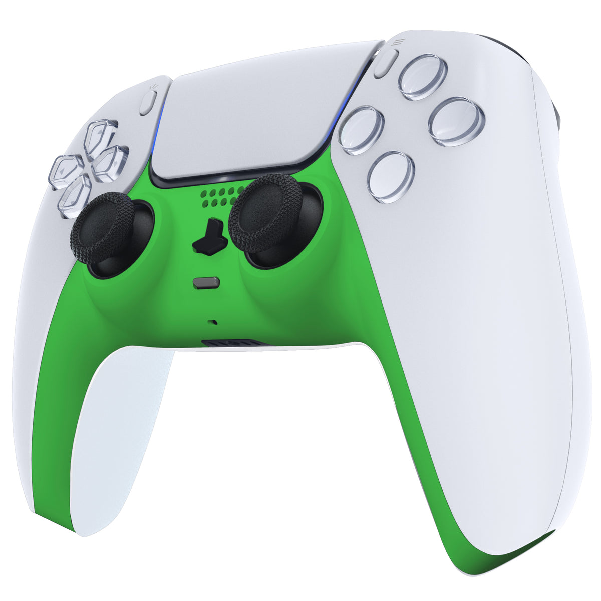 eXtremeRate Replacement Decorative Trim Shell with Accent Rings Compatible with PS5 Controller BDM-010/020/030/040/050 - Green