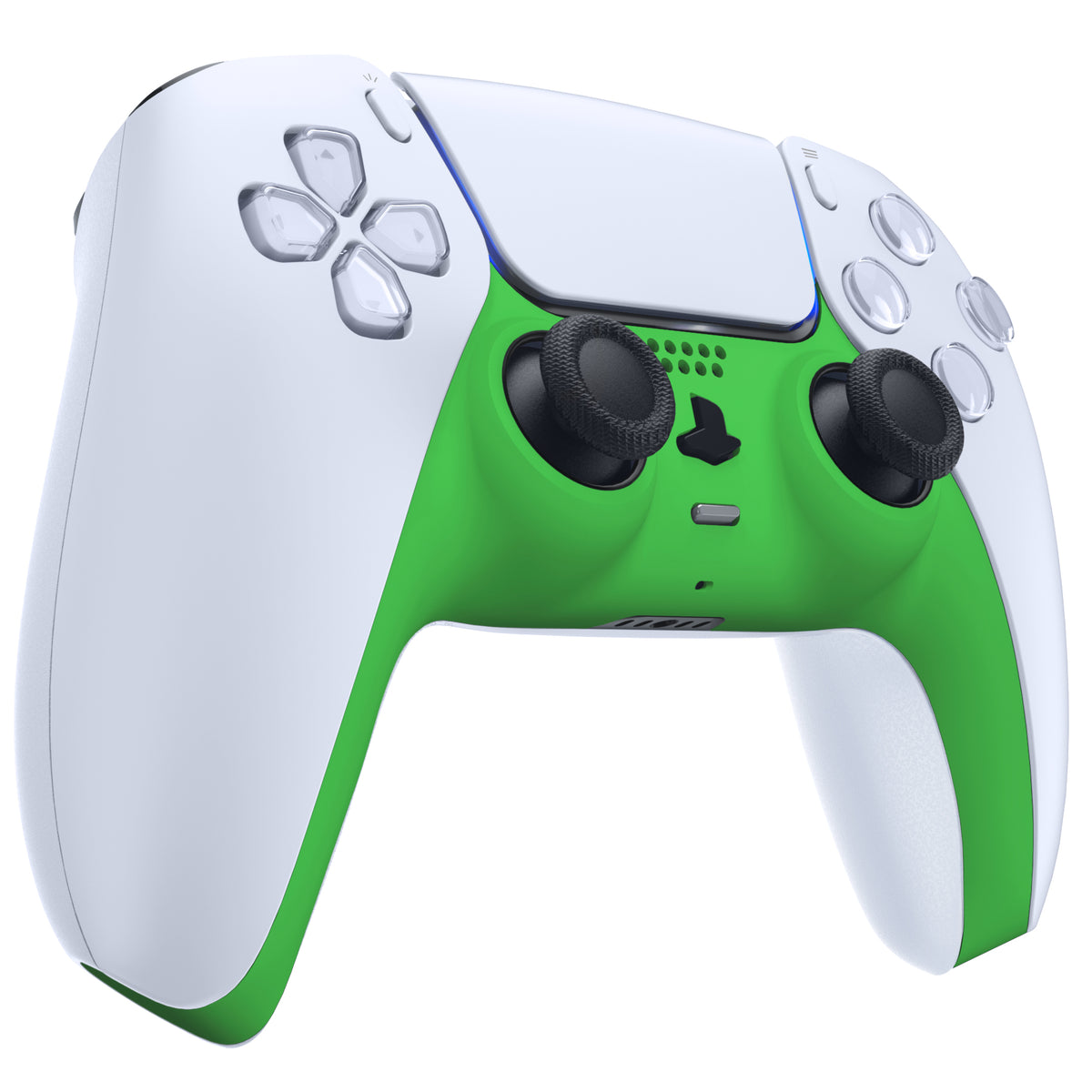 eXtremeRate Replacement Decorative Trim Shell with Accent Rings Compatible with PS5 Controller BDM-010/020/030/040/050 - Green