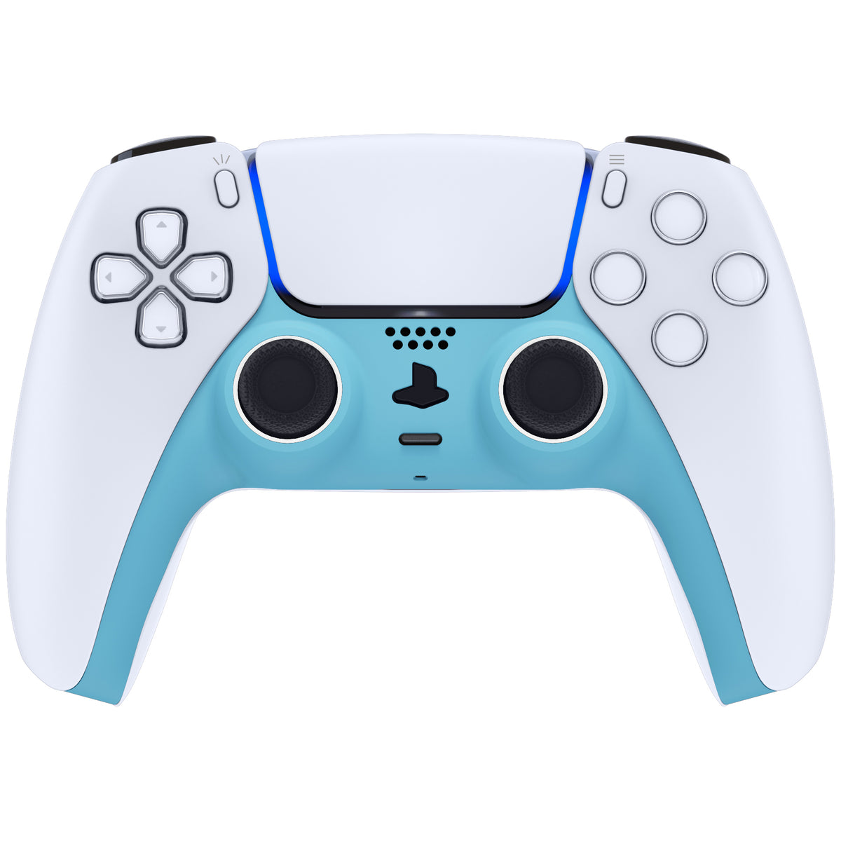 eXtremeRate Replacement Decorative Trim Shell with Accent Rings Compatible with PS5 Controller BDM-010/020/030/040/050 - Heaven Blue