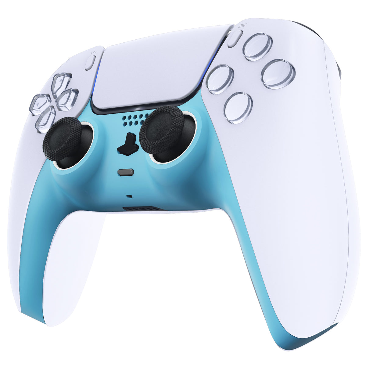 eXtremeRate Replacement Decorative Trim Shell with Accent Rings Compatible with PS5 Controller BDM-010/020/030/040/050 - Heaven Blue