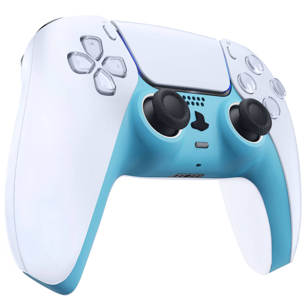 eXtremeRate Replacement Decorative Trim Shell with Accent Rings Compatible with PS5 Controller BDM-010/020/030/040/050 - Heaven Blue