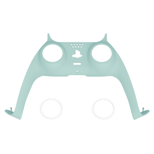 eXtremeRate Replacement Decorative Trim Shell with Accent Rings Compatible with PS5 Controller BDM-010/020/030/040/050 - Light Cyan