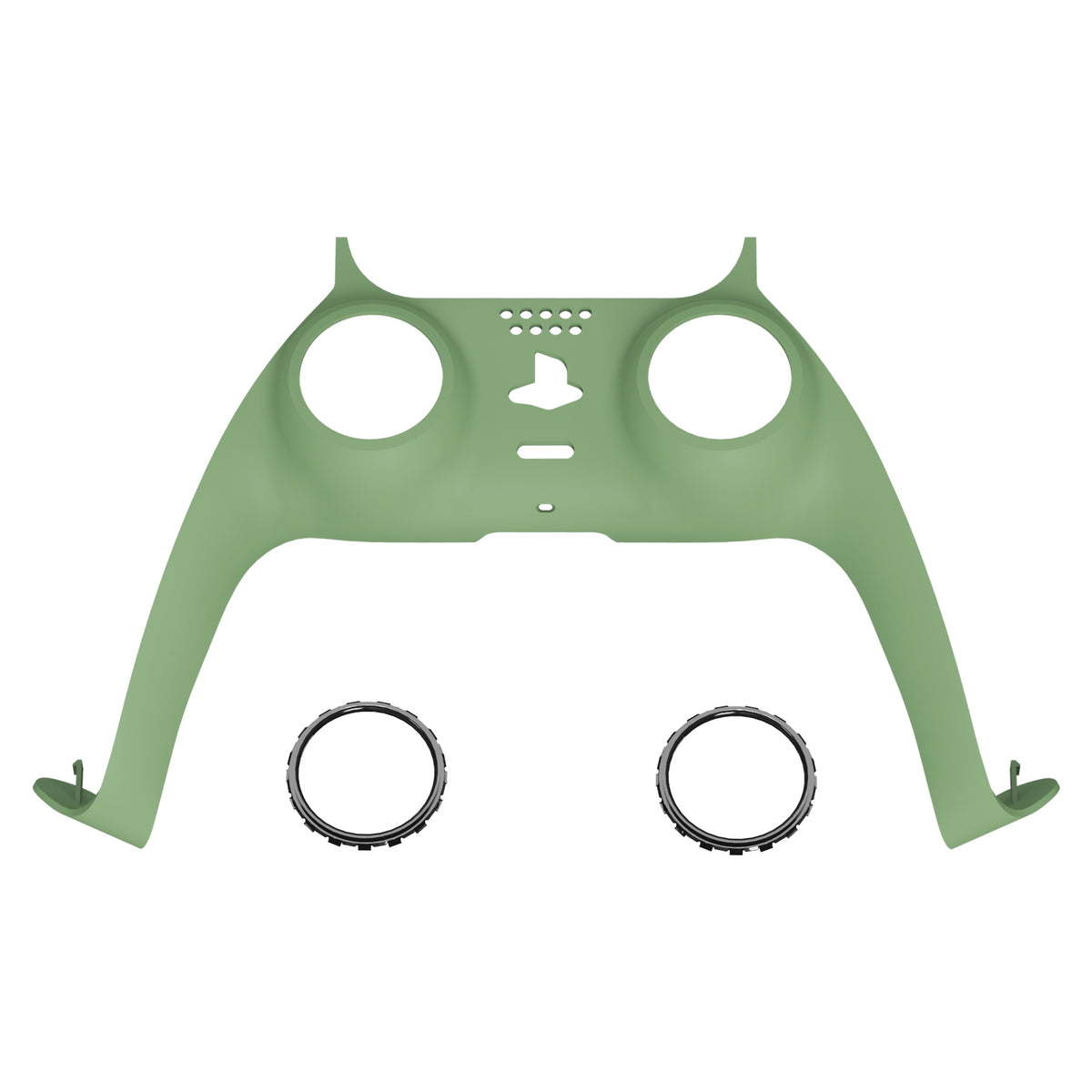 eXtremeRate Replacement Decorative Trim Shell with Accent Rings Compatible with PS5 Controller BDM-010/020/030/040/050 - Matcha Green