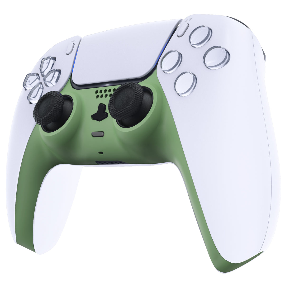 eXtremeRate Replacement Decorative Trim Shell with Accent Rings Compatible with PS5 Controller BDM-010/020/030/040/050 - Matcha Green