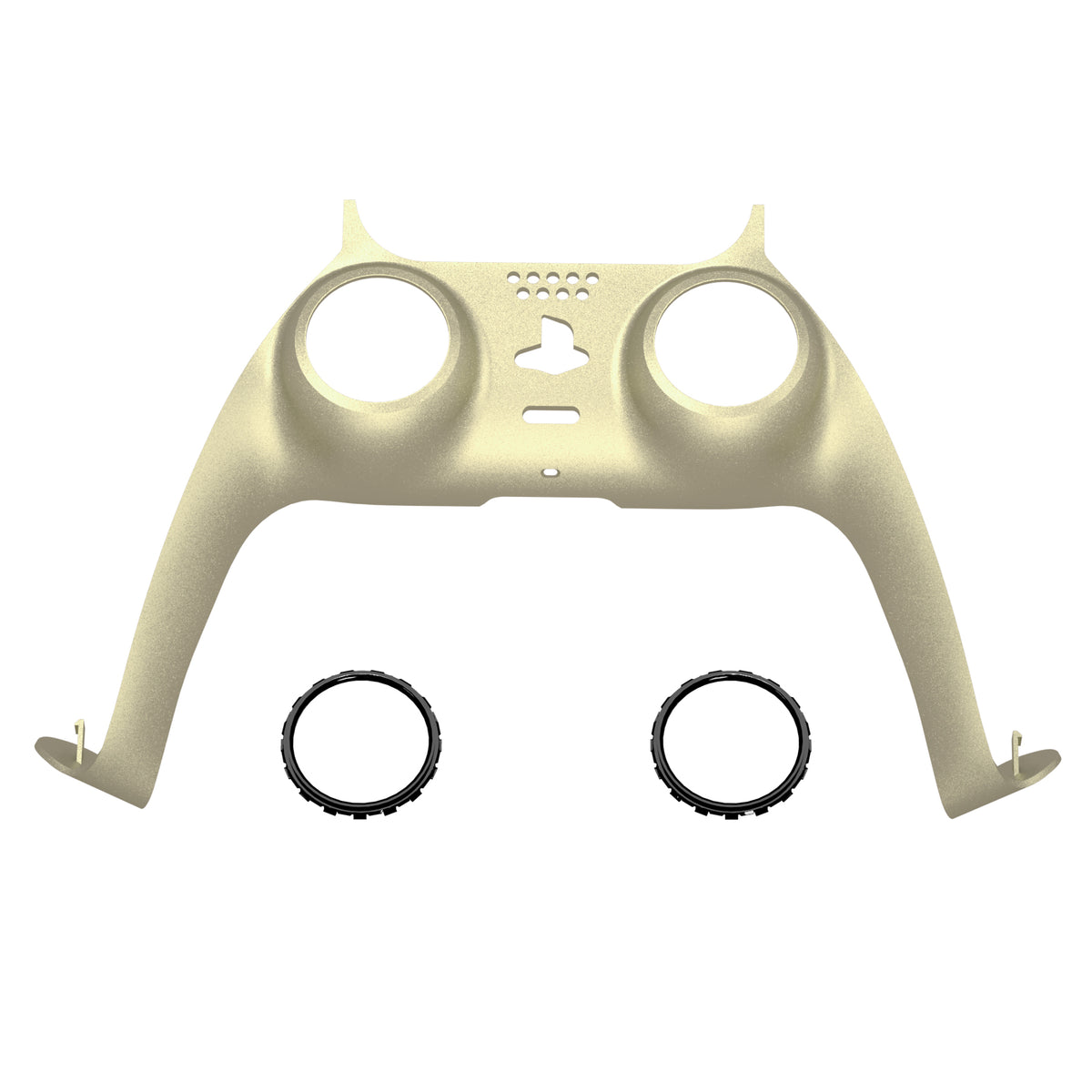 eXtremeRate Replacement Decorative Trim Shell with Accent Rings Compatible with PS5 Controller BDM-010/020/030/040/050 - Metallic Champagne Gold