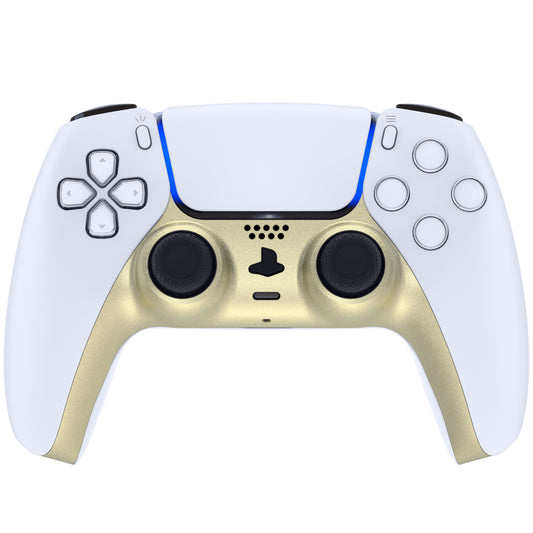 eXtremeRate Replacement Decorative Trim Shell with Accent Rings Compatible with PS5 Controller BDM-010/020/030/040/050 - Metallic Champagne Gold