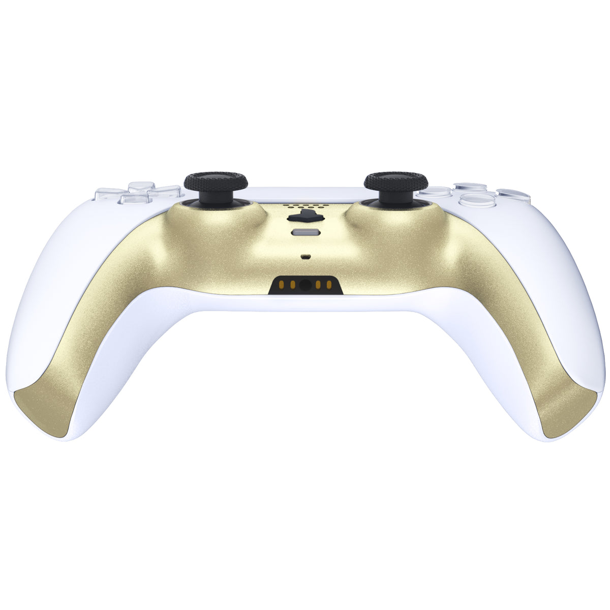 eXtremeRate Replacement Decorative Trim Shell with Accent Rings Compatible with PS5 Controller BDM-010/020/030/040/050 - Metallic Champagne Gold