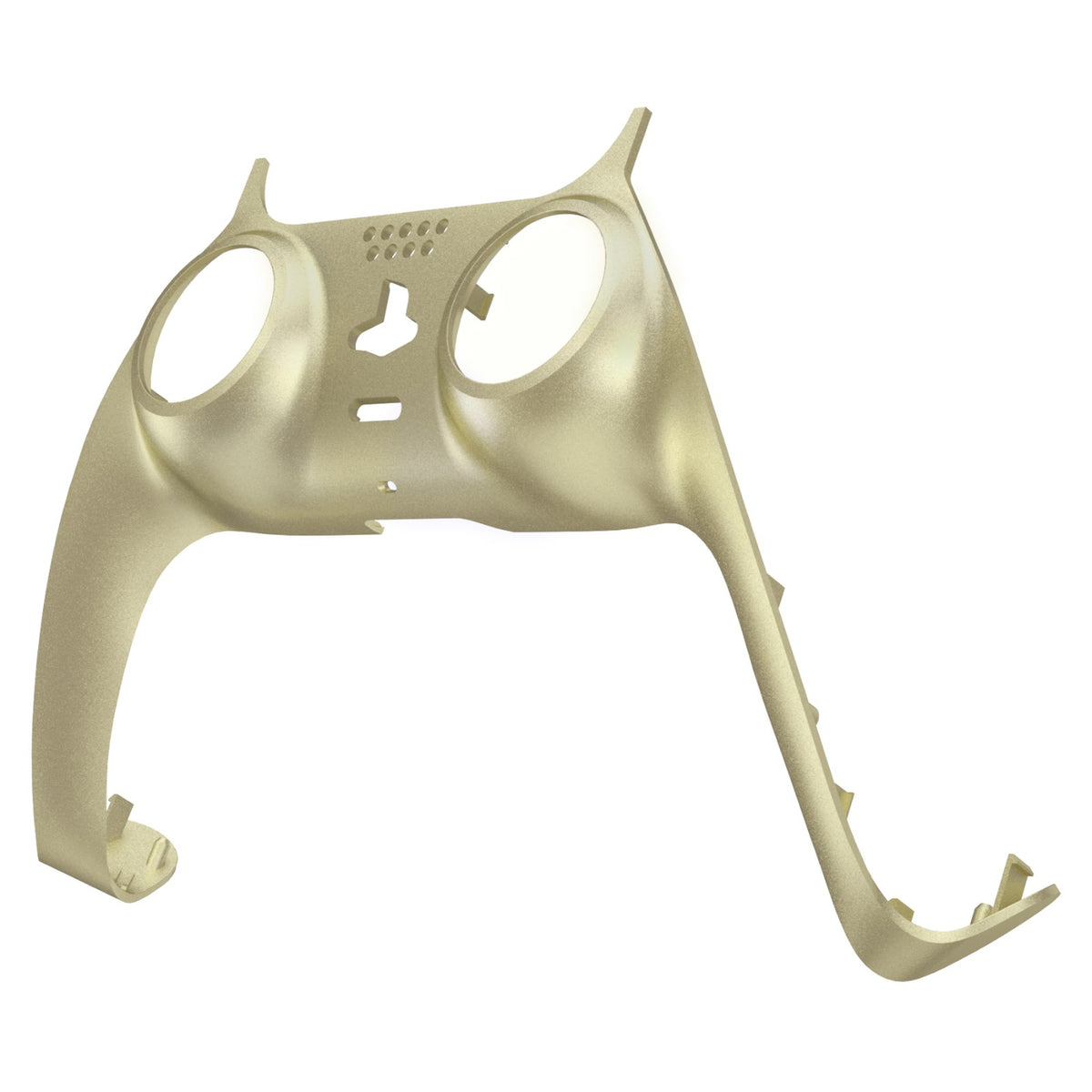 eXtremeRate Replacement Decorative Trim Shell with Accent Rings Compatible with PS5 Controller BDM-010/020/030/040/050 - Metallic Champagne Gold
