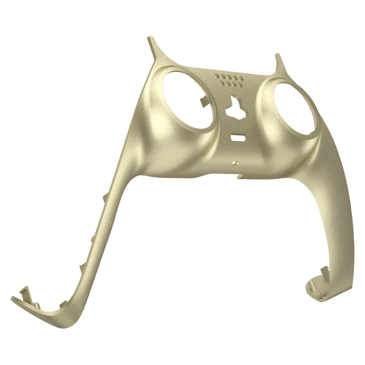 eXtremeRate Replacement Decorative Trim Shell with Accent Rings Compatible with PS5 Controller BDM-010/020/030/040/050 - Metallic Champagne Gold