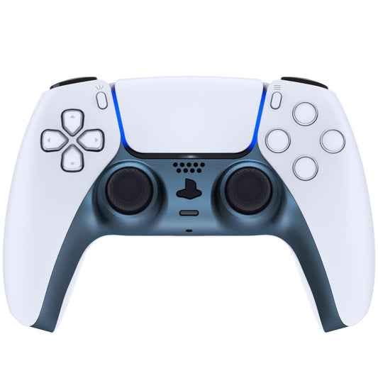 eXtremeRate Replacement Decorative Trim Shell with Accent Rings Compatible with PS5 Controller BDM-010/020/030/040/050 - Metallic Regal Blue