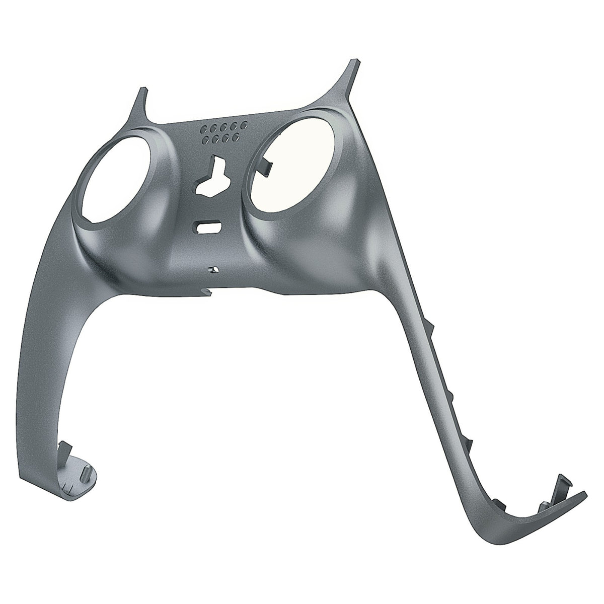 eXtremeRate Replacement Decorative Trim Shell with Accent Rings Compatible with PS5 Controller BDM-010/020/030/040/050 - Metallic Steel Gray