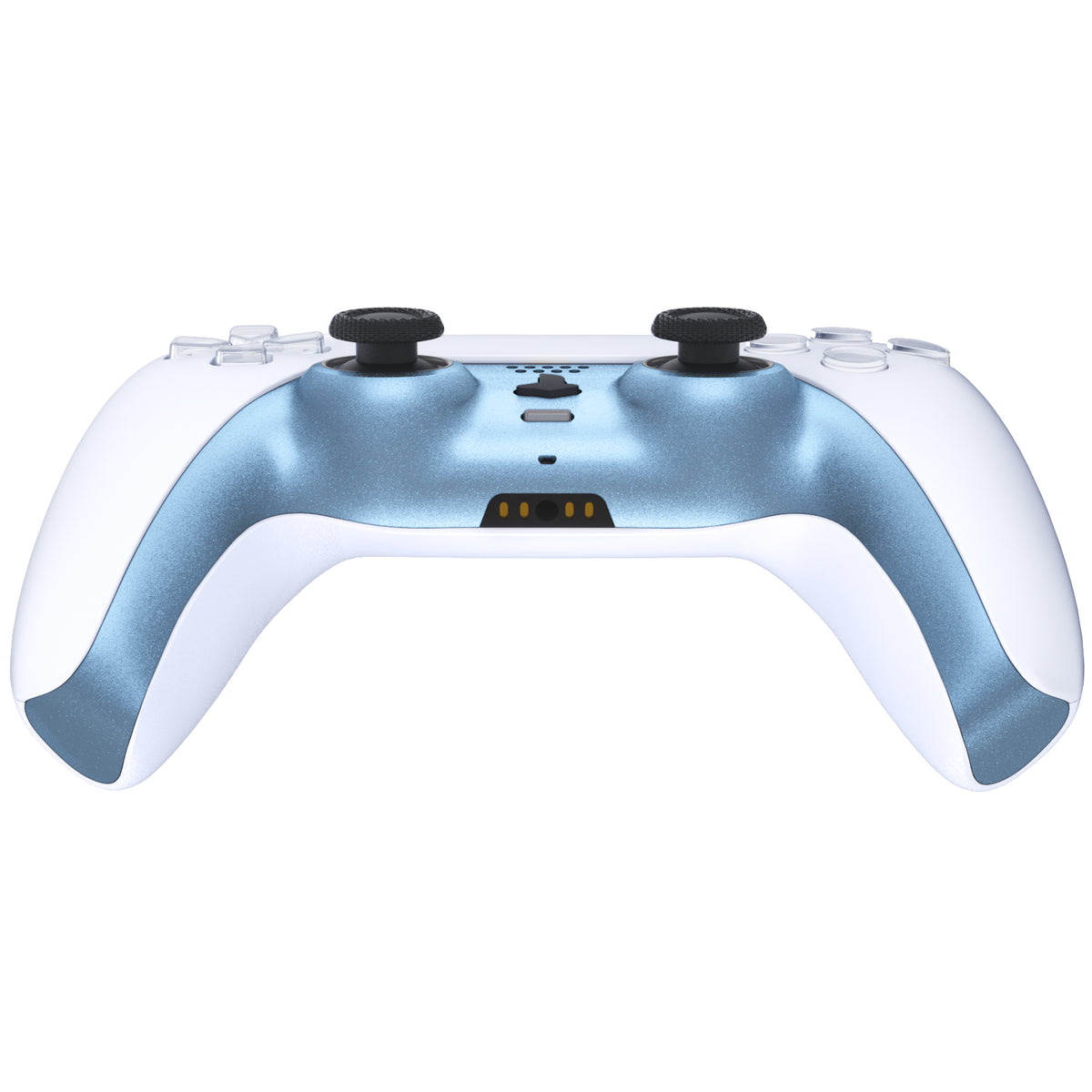 eXtremeRate Replacement Decorative Trim Shell with Accent Rings Compatible with PS5 Controller BDM-010/020/030/040/050 - Metallic Titanium Blue