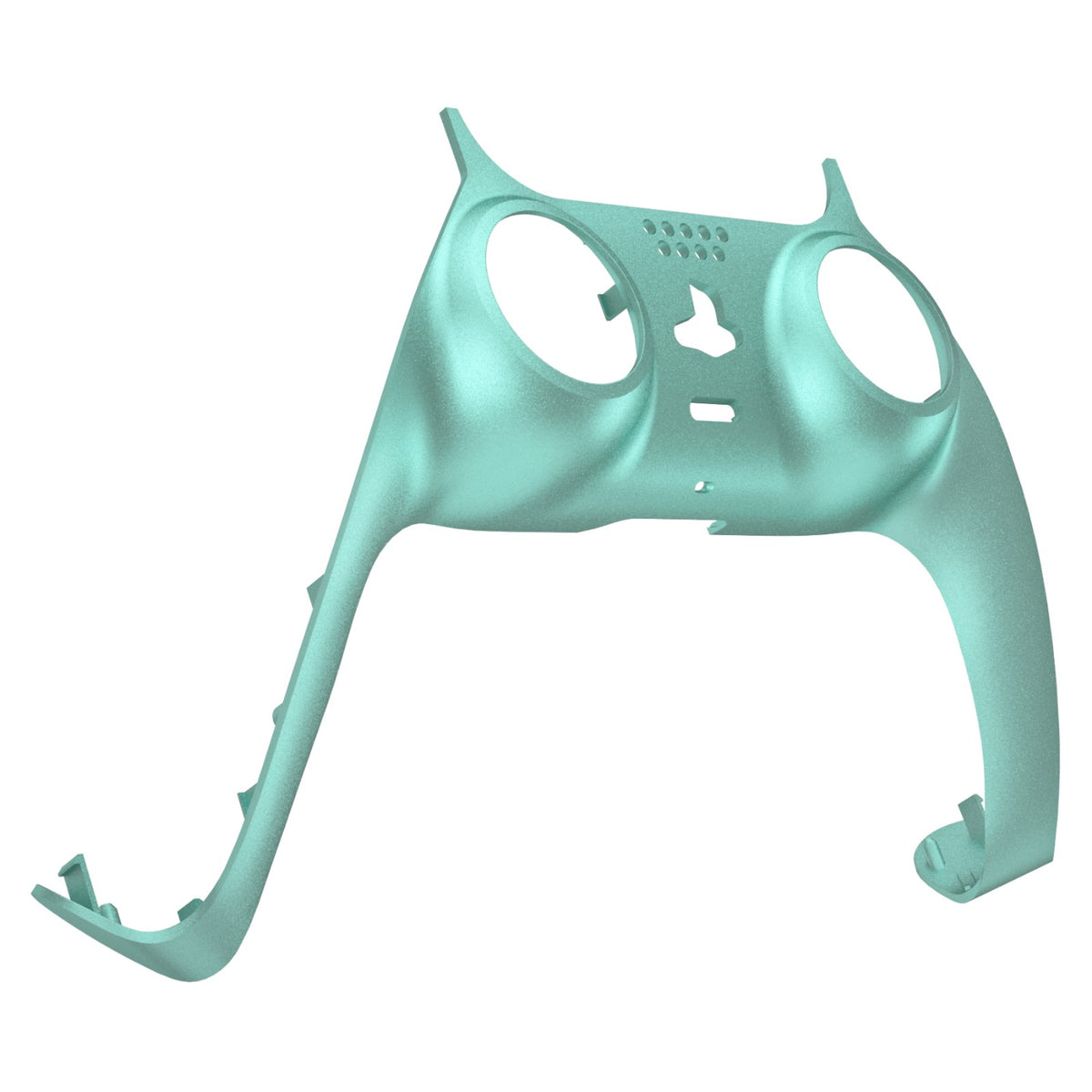 eXtremeRate Replacement Decorative Trim Shell with Accent Rings Compatible with PS5 Controller BDM-010/020/030/040/050 - Metallic Vista Green