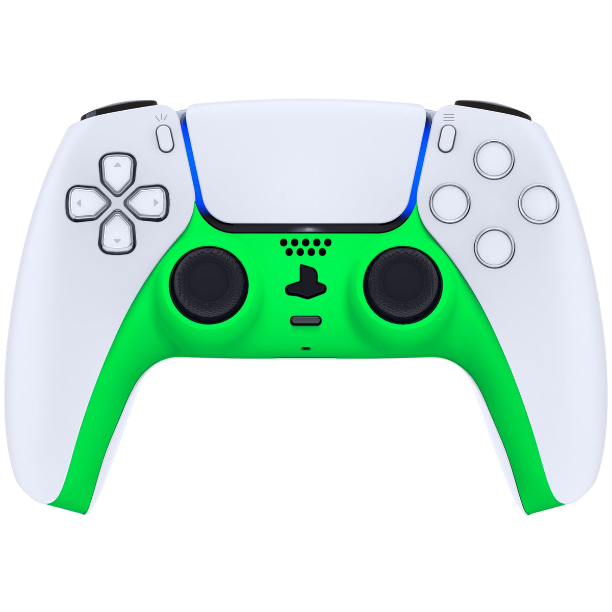eXtremeRate Replacement Decorative Trim Shell with Accent Rings Compatible with PS5 Controller BDM-010/020/030/040/050 - Neon Green