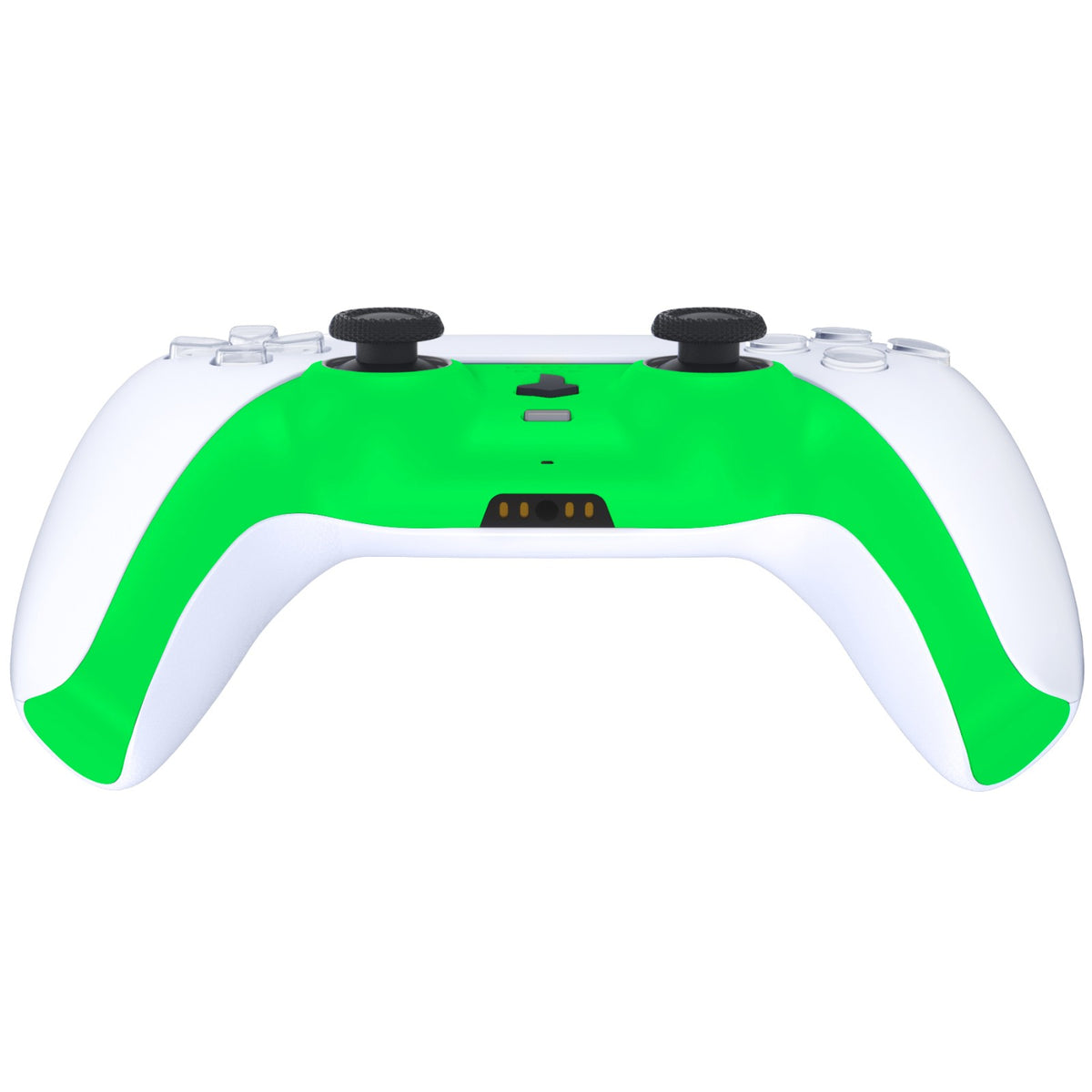 eXtremeRate Replacement Decorative Trim Shell with Accent Rings Compatible with PS5 Controller BDM-010/020/030/040/050 - Neon Green