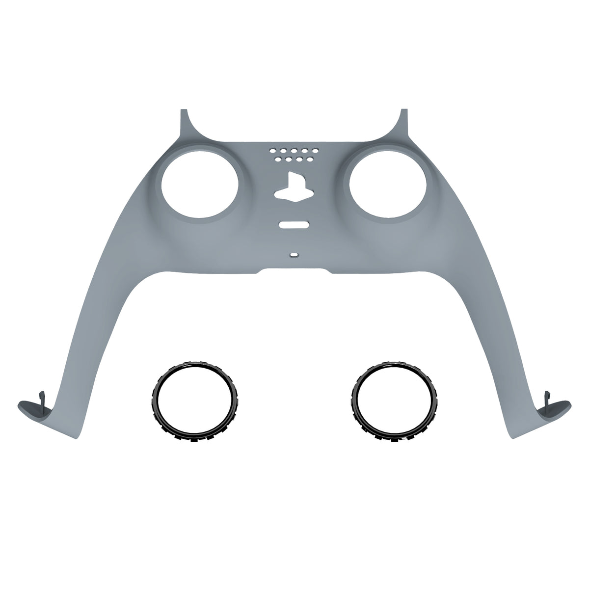 eXtremeRate Replacement Decorative Trim Shell with Accent Rings Compatible with PS5 Controller BDM-010/020/030/040/050 - New Hope Gray