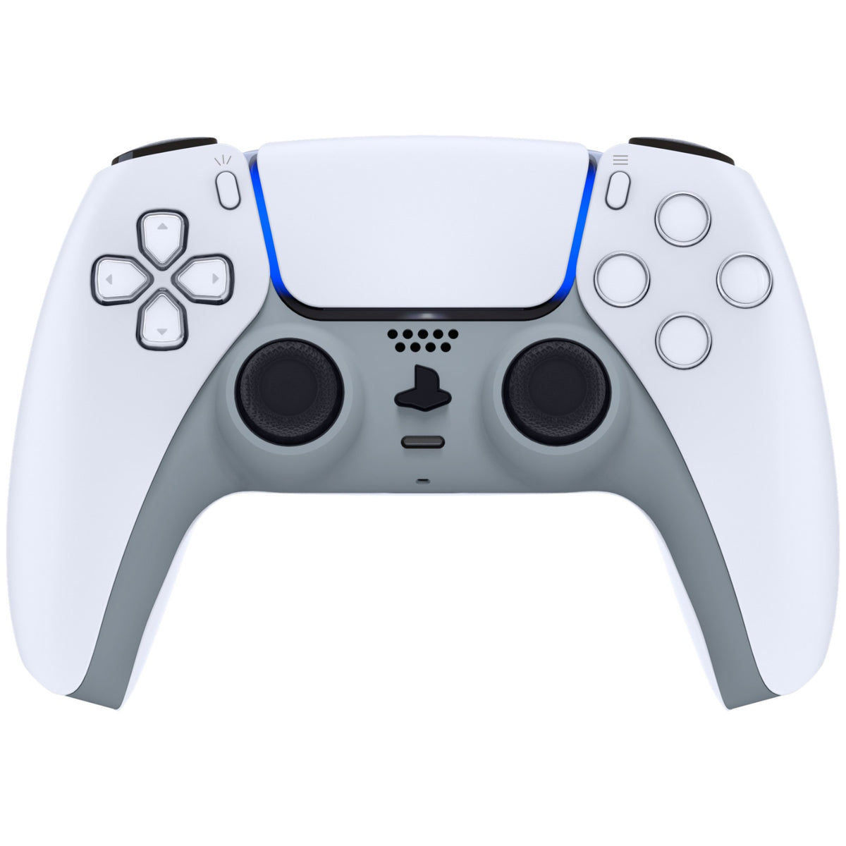 eXtremeRate Replacement Decorative Trim Shell with Accent Rings Compatible with PS5 Controller BDM-010/020/030/040/050 - New Hope Gray