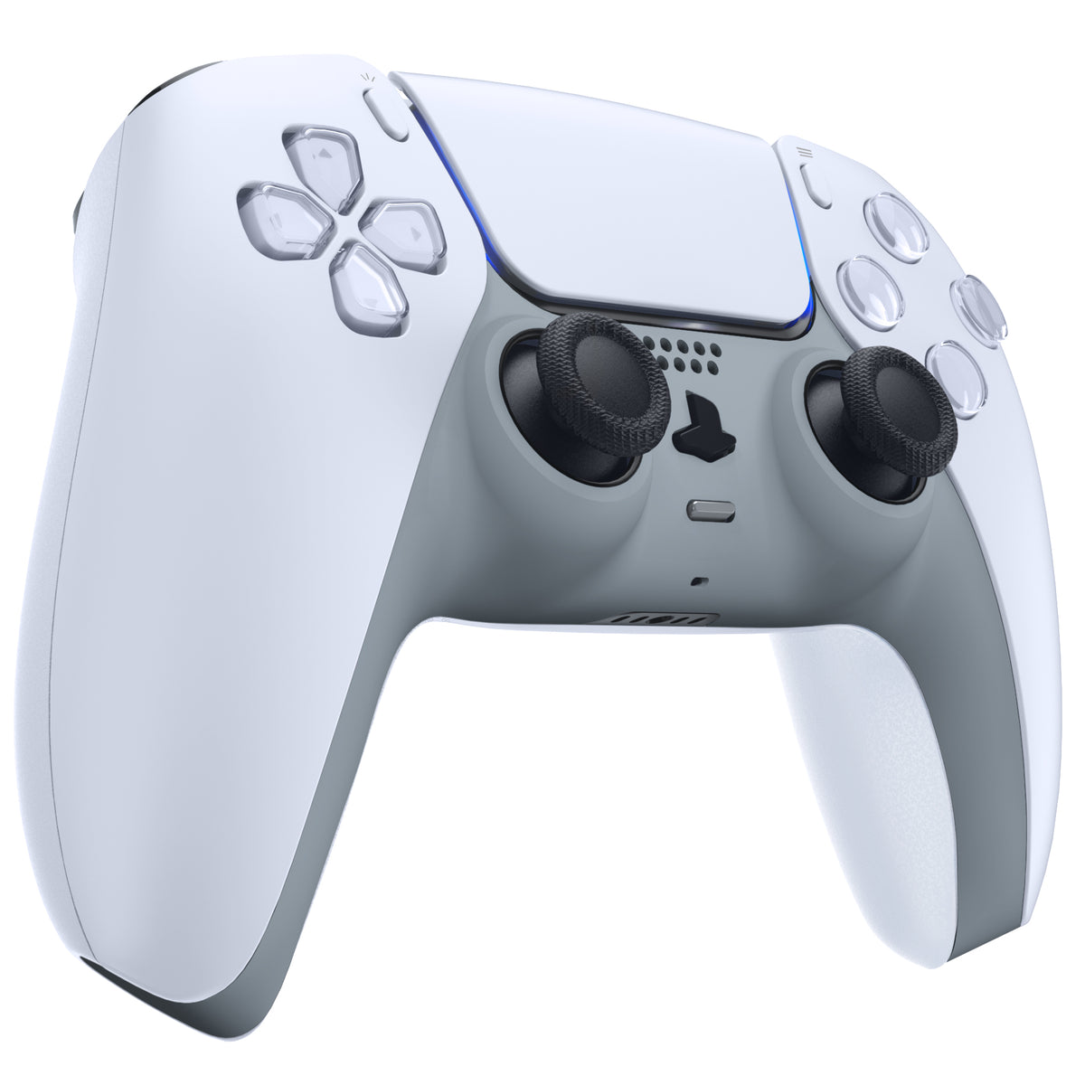 eXtremeRate Replacement Decorative Trim Shell with Accent Rings Compatible with PS5 Controller BDM-010/020/030/040/050 - New Hope Gray