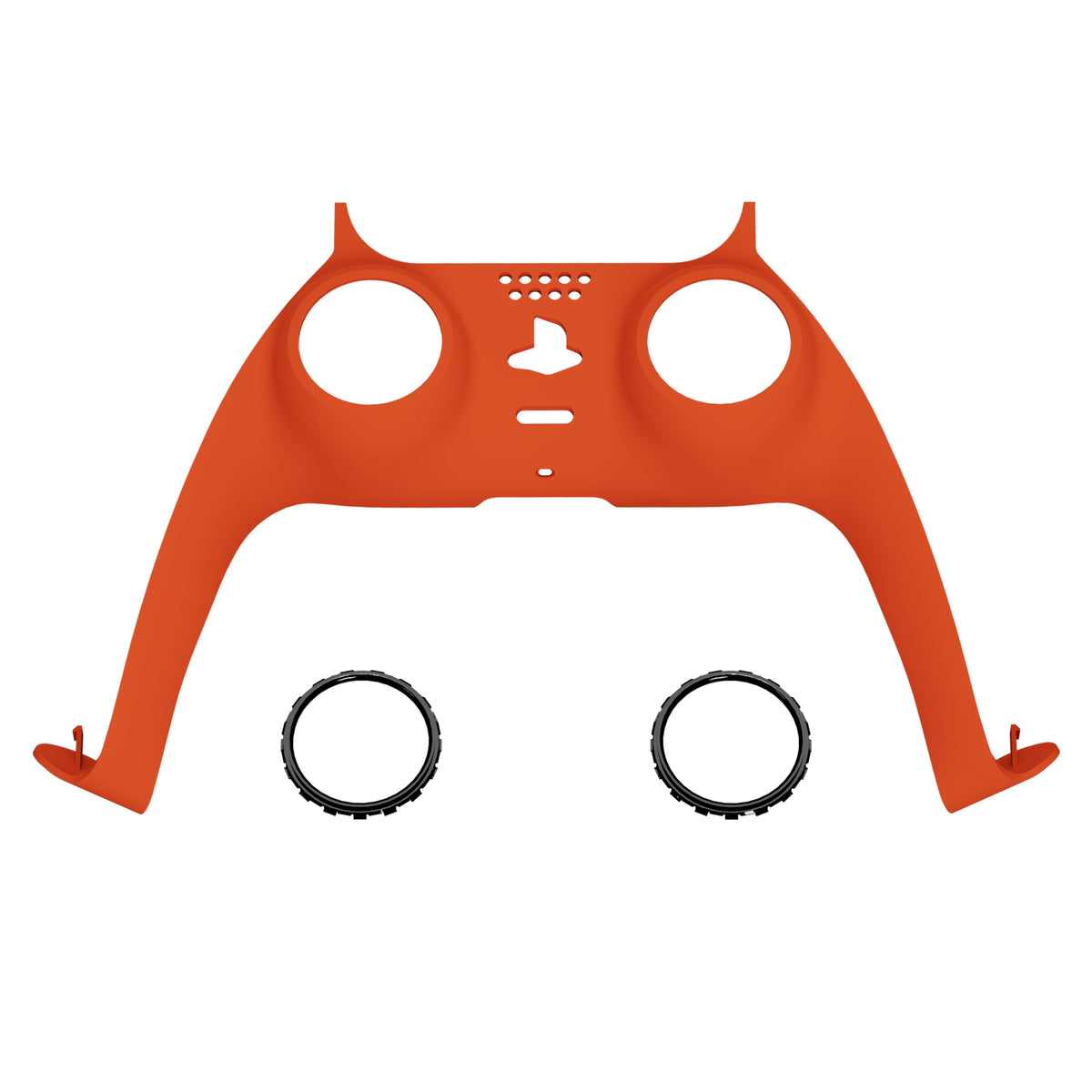 eXtremeRate Replacement Decorative Trim Shell with Accent Rings Compatible with PS5 Controller BDM-010/020/030/040/050 - Orange