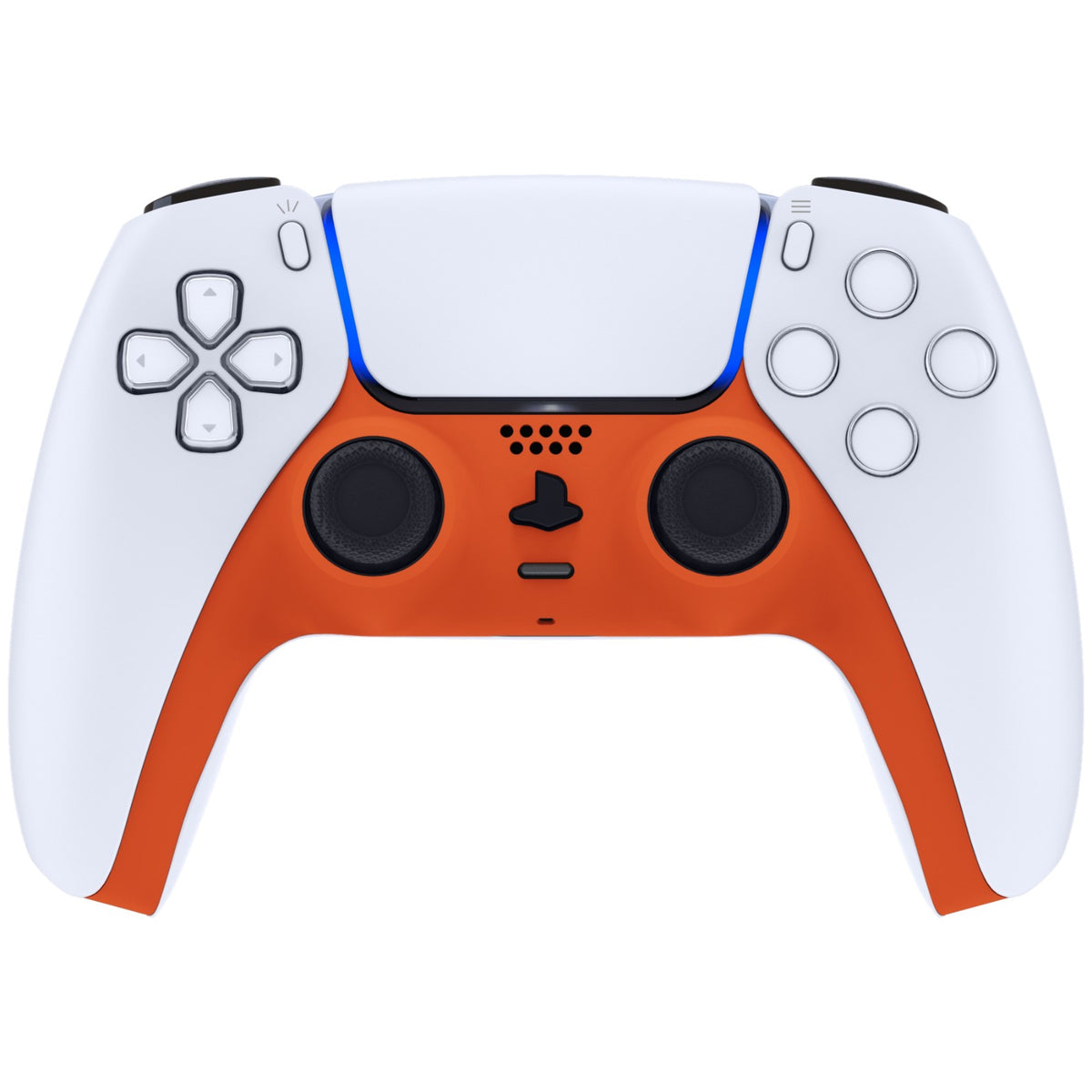 eXtremeRate Replacement Decorative Trim Shell with Accent Rings Compatible with PS5 Controller BDM-010/020/030/040/050 - Orange