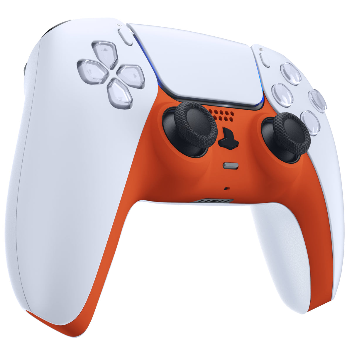 eXtremeRate Replacement Decorative Trim Shell with Accent Rings Compatible with PS5 Controller BDM-010/020/030/040/050 - Orange