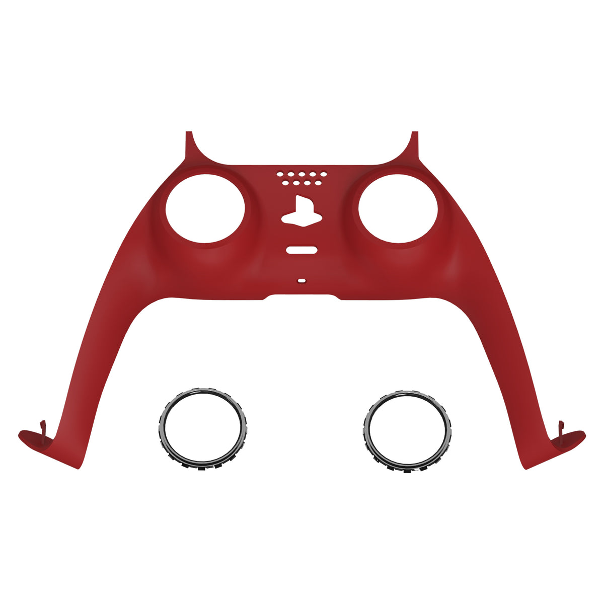 eXtremeRate Replacement Decorative Trim Shell with Accent Rings Compatible with PS5 Controller BDM-010/020/030/040/050 - Passion Red