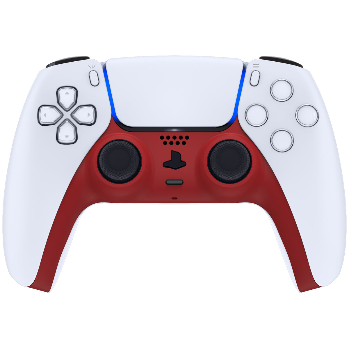 eXtremeRate Replacement Decorative Trim Shell with Accent Rings Compatible with PS5 Controller BDM-010/020/030/040/050 - Passion Red
