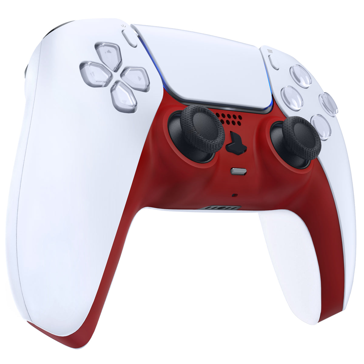 eXtremeRate Replacement Decorative Trim Shell with Accent Rings Compatible with PS5 Controller BDM-010/020/030/040/050 - Passion Red