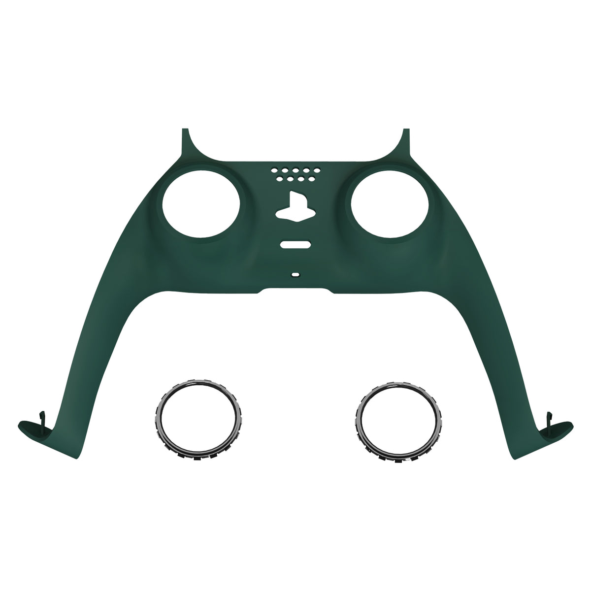 eXtremeRate Replacement Decorative Trim Shell with Accent Rings Compatible with PS5 Controller BDM-010/020/030/040/050 - Racing Green