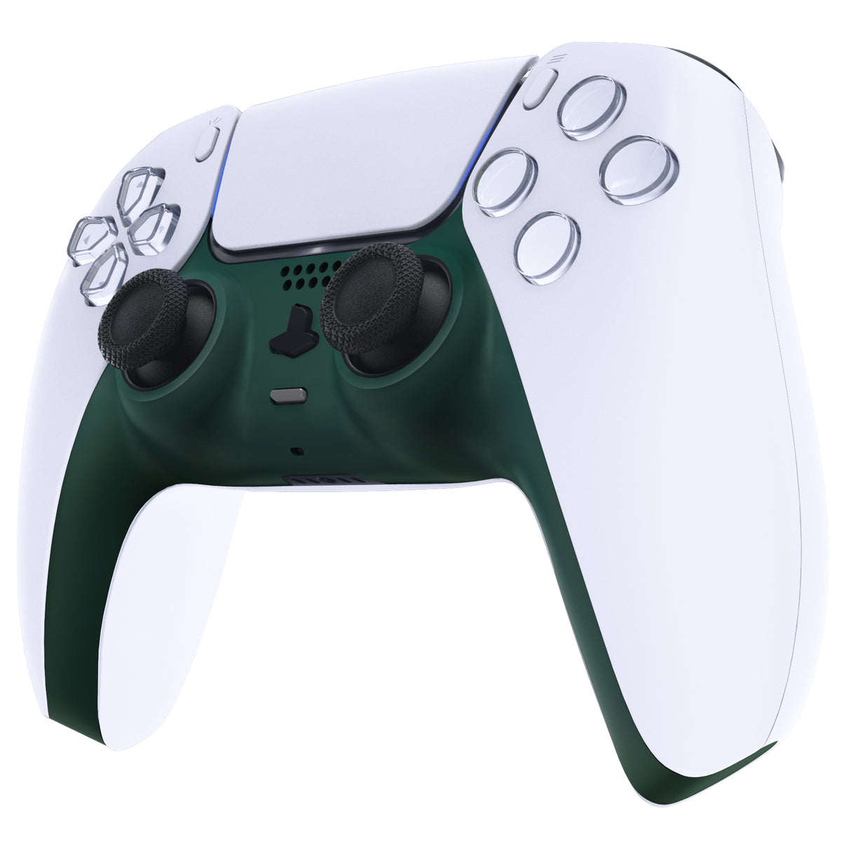 eXtremeRate Replacement Decorative Trim Shell with Accent Rings Compatible with PS5 Controller BDM-010/020/030/040/050 - Racing Green