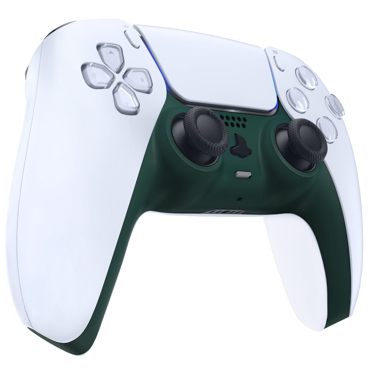 eXtremeRate Replacement Decorative Trim Shell with Accent Rings Compatible with PS5 Controller BDM-010/020/030/040/050 - Racing Green