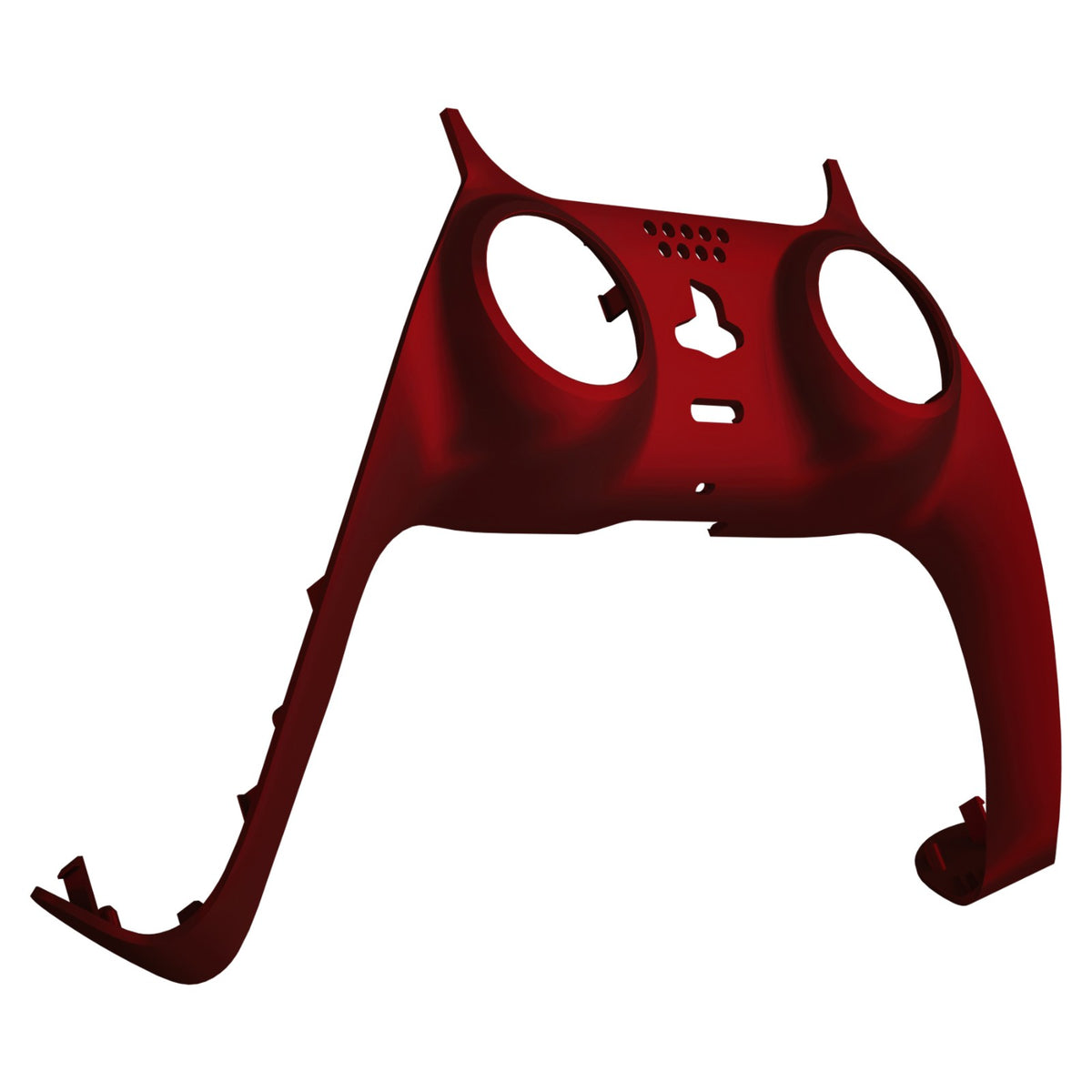 eXtremeRate Replacement Decorative Trim Shell with Accent Rings Compatible with PS5 Controller BDM-010/020/030/040/050 - Scarlet Red