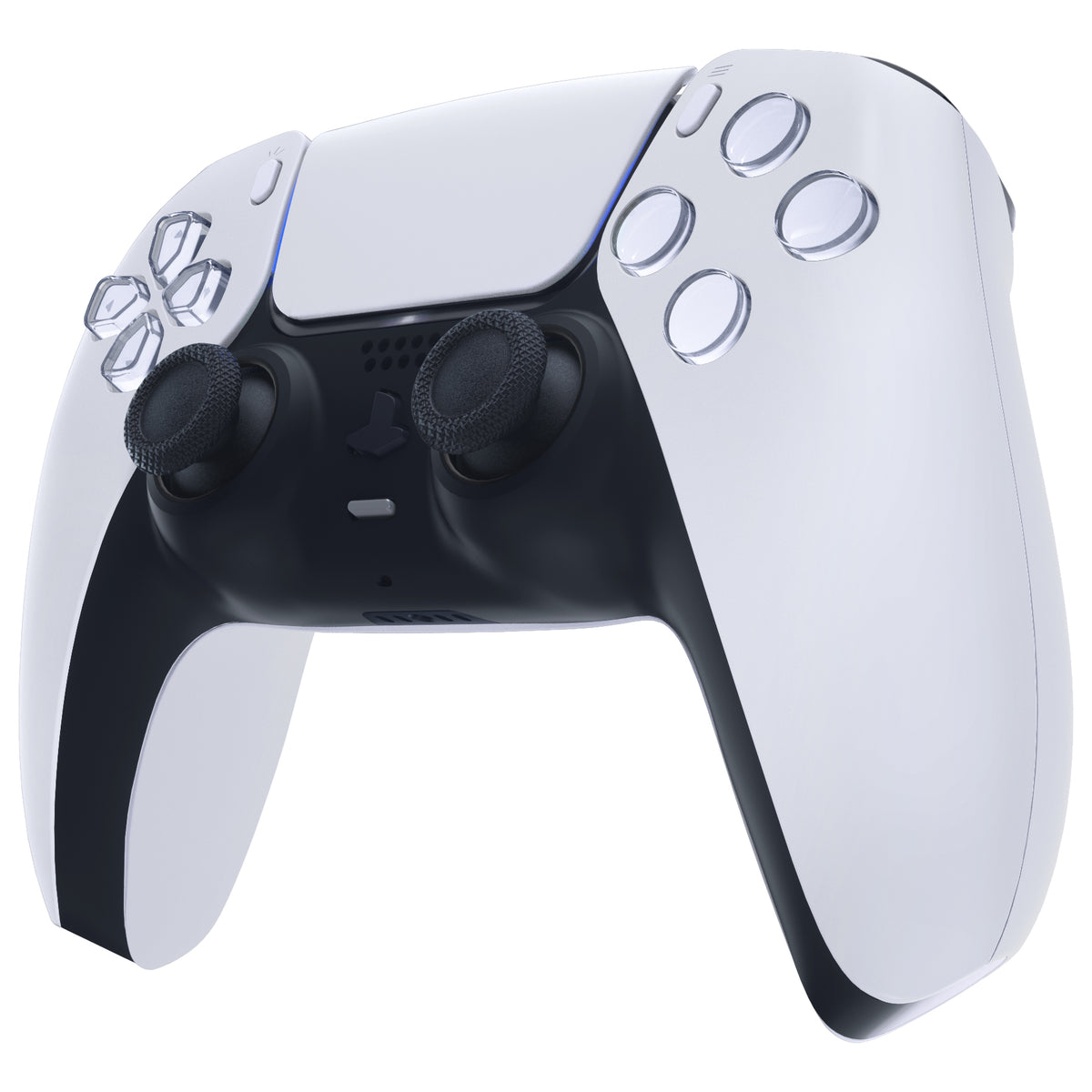 eXtremeRate Replacement Decorative Trim Shell with Accent Rings Compatible with PS5 Controller BDM-010/020/030/040/050 - Solid Black