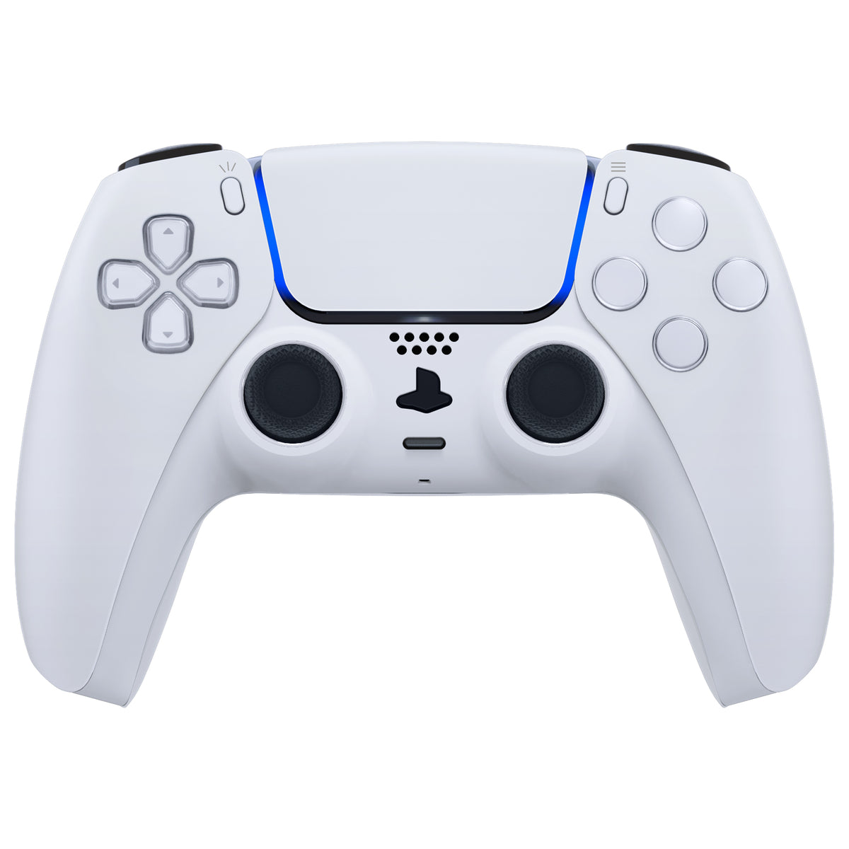 eXtremeRate Replacement Decorative Trim Shell with Accent Rings Compatible with PS5 Controller BDM-010/020/030/040/050 - Solid White
