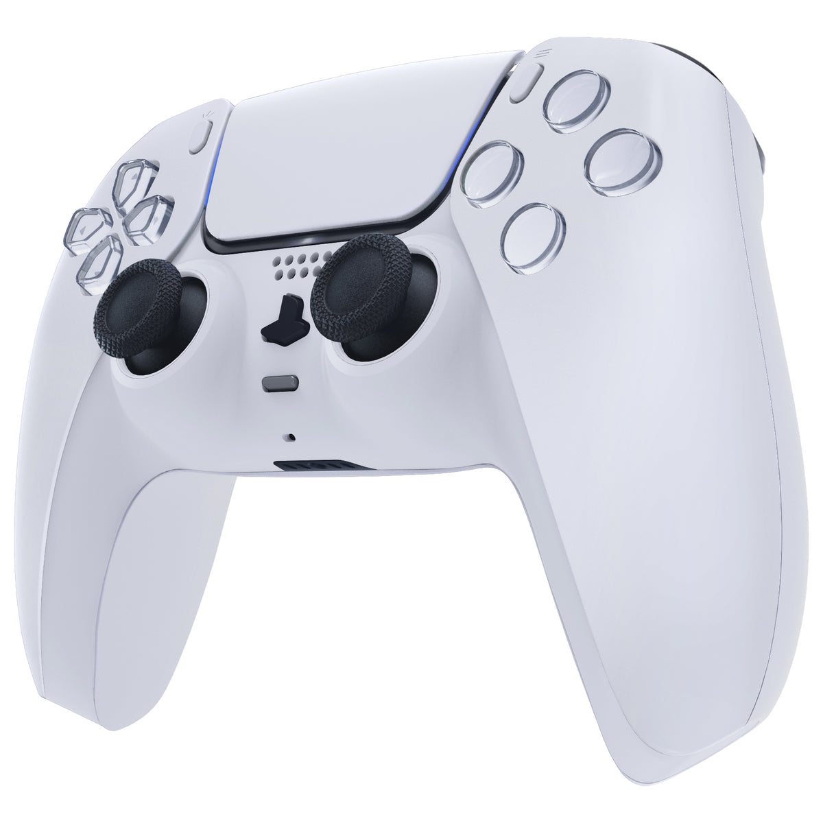 eXtremeRate Replacement Decorative Trim Shell with Accent Rings Compatible with PS5 Controller BDM-010/020/030/040/050 - Solid White