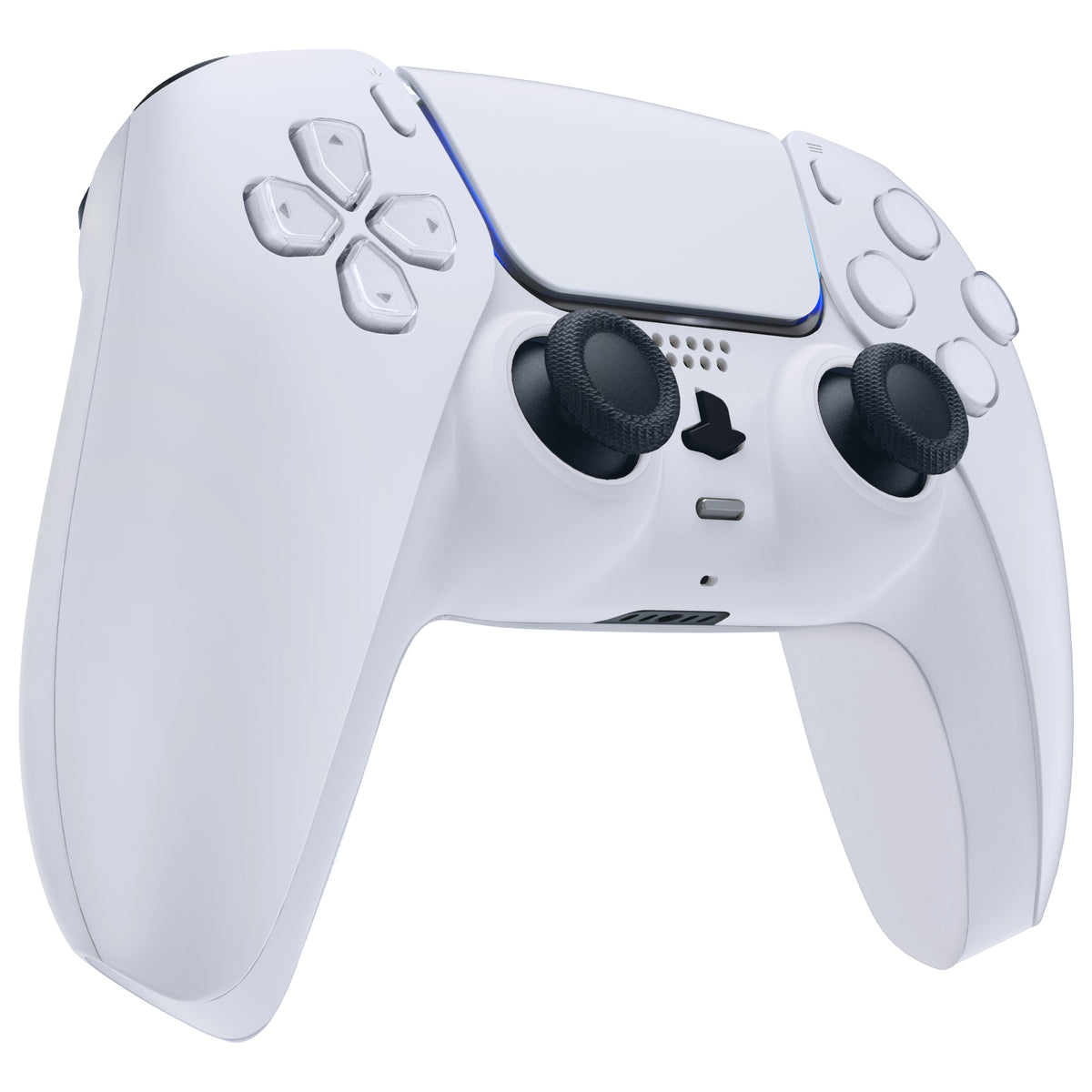 eXtremeRate Replacement Decorative Trim Shell with Accent Rings Compatible with PS5 Controller BDM-010/020/030/040/050 - Solid White