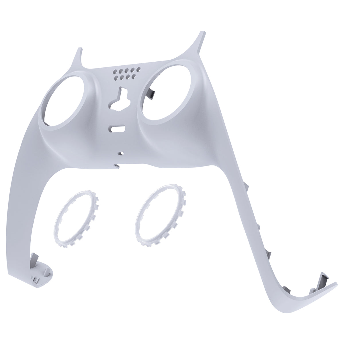eXtremeRate Replacement Decorative Trim Shell with Accent Rings Compatible with PS5 Controller BDM-010/020/030/040/050 - Solid White