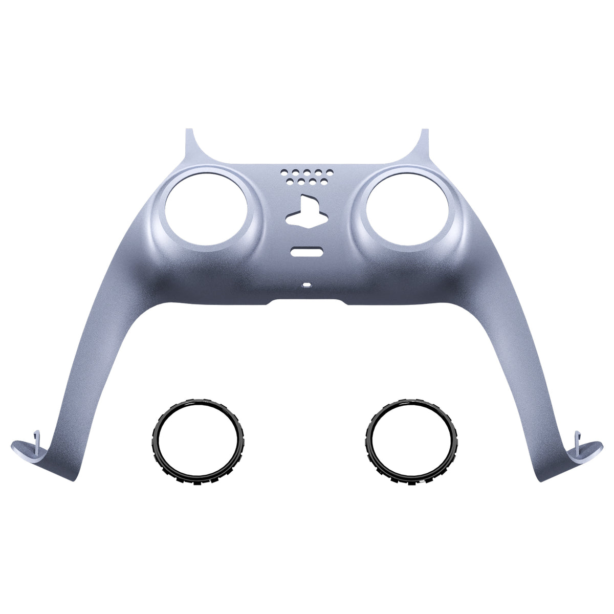 eXtremeRate Replacement Decorative Trim Shell with Accent Rings Compatible with PS5 Controller BDM-010/020/030/040/050 - Sterling Silver