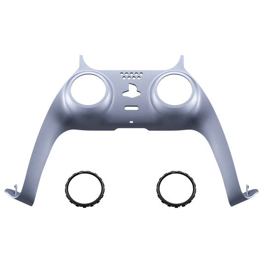 eXtremeRate Replacement Decorative Trim Shell with Accent Rings Compatible with PS5 Controller BDM-010/020/030/040/050 - Sterling Silver