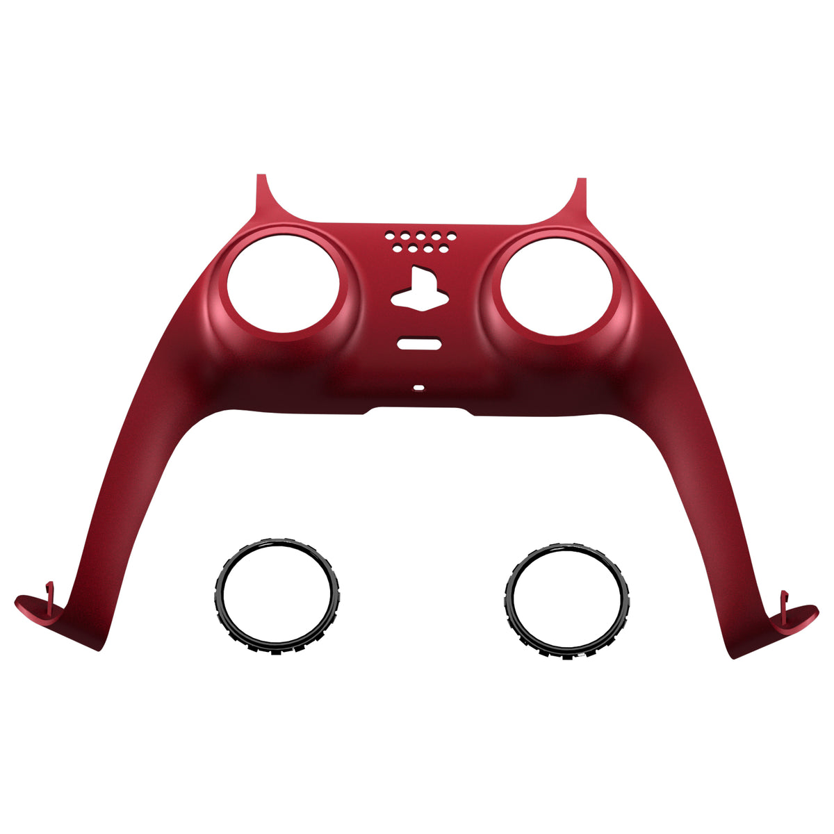 eXtremeRate Replacement Decorative Trim Shell with Accent Rings Compatible with PS5 Controller BDM-010/020/030/040/050 - Volcanic Red