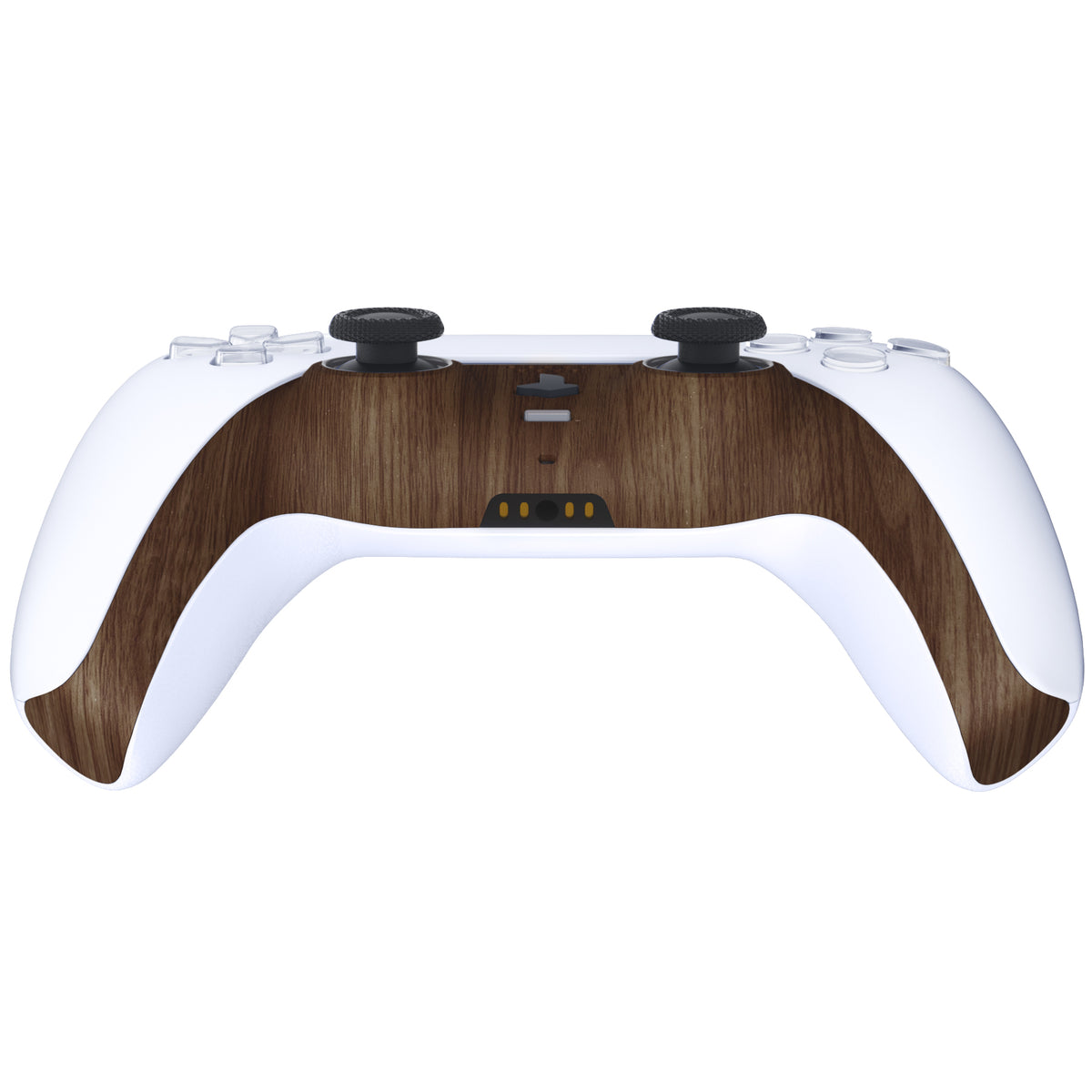 eXtremeRate Replacement Decorative Trim Shell with Accent Rings Compatible with PS5 Controller BDM-010/020/030/040/050 - Wood Grain