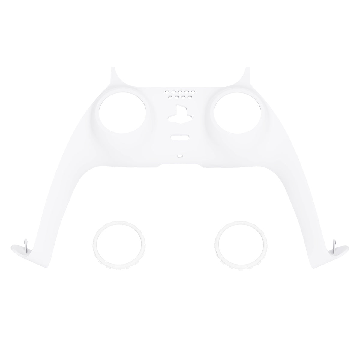 eXtremeRate Replacement Decorative Trim Shell with Accent Rings Compatible with PS5 Controller BDM-010/020/030/040/050 - White