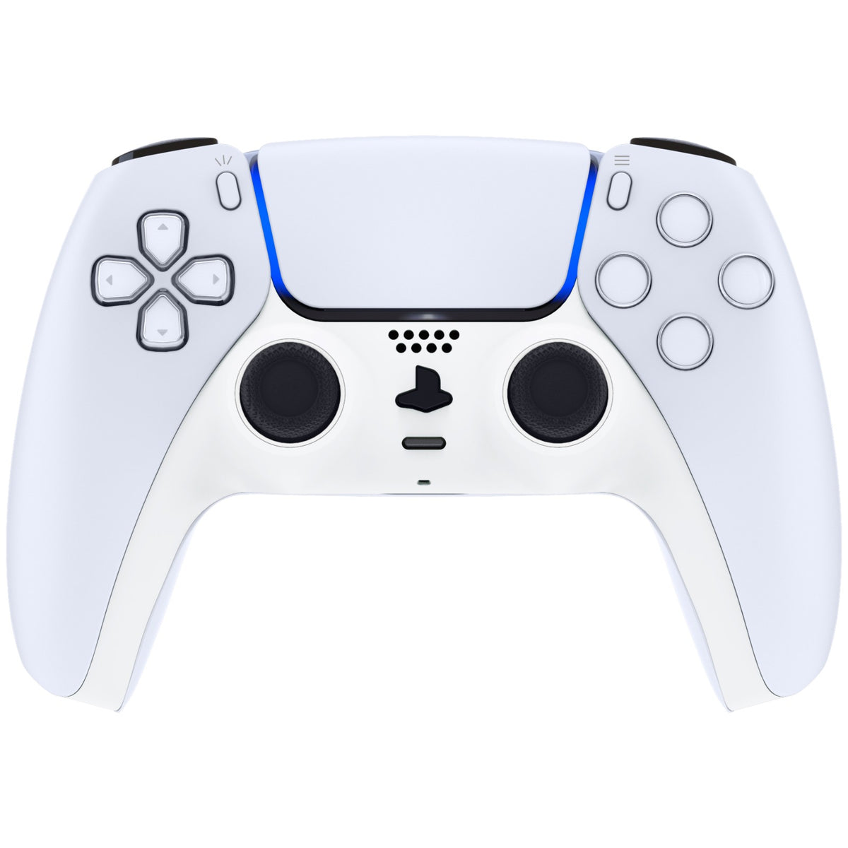 eXtremeRate Replacement Decorative Trim Shell with Accent Rings Compatible with PS5 Controller BDM-010/020/030/040/050 - White