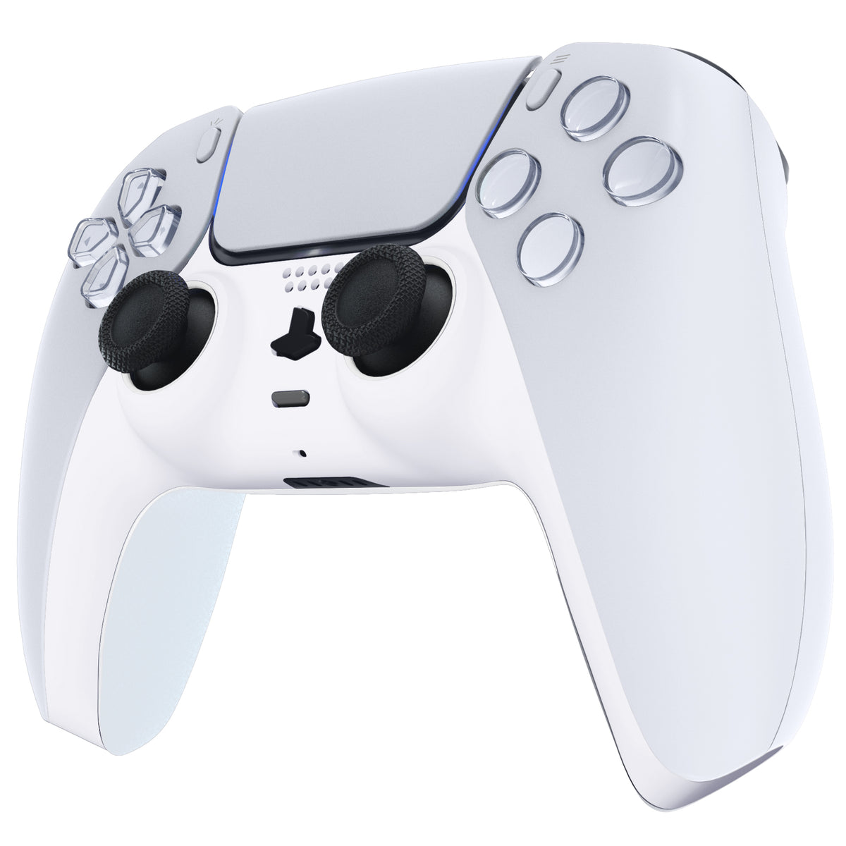 eXtremeRate Replacement Decorative Trim Shell with Accent Rings Compatible with PS5 Controller BDM-010/020/030/040/050 - White