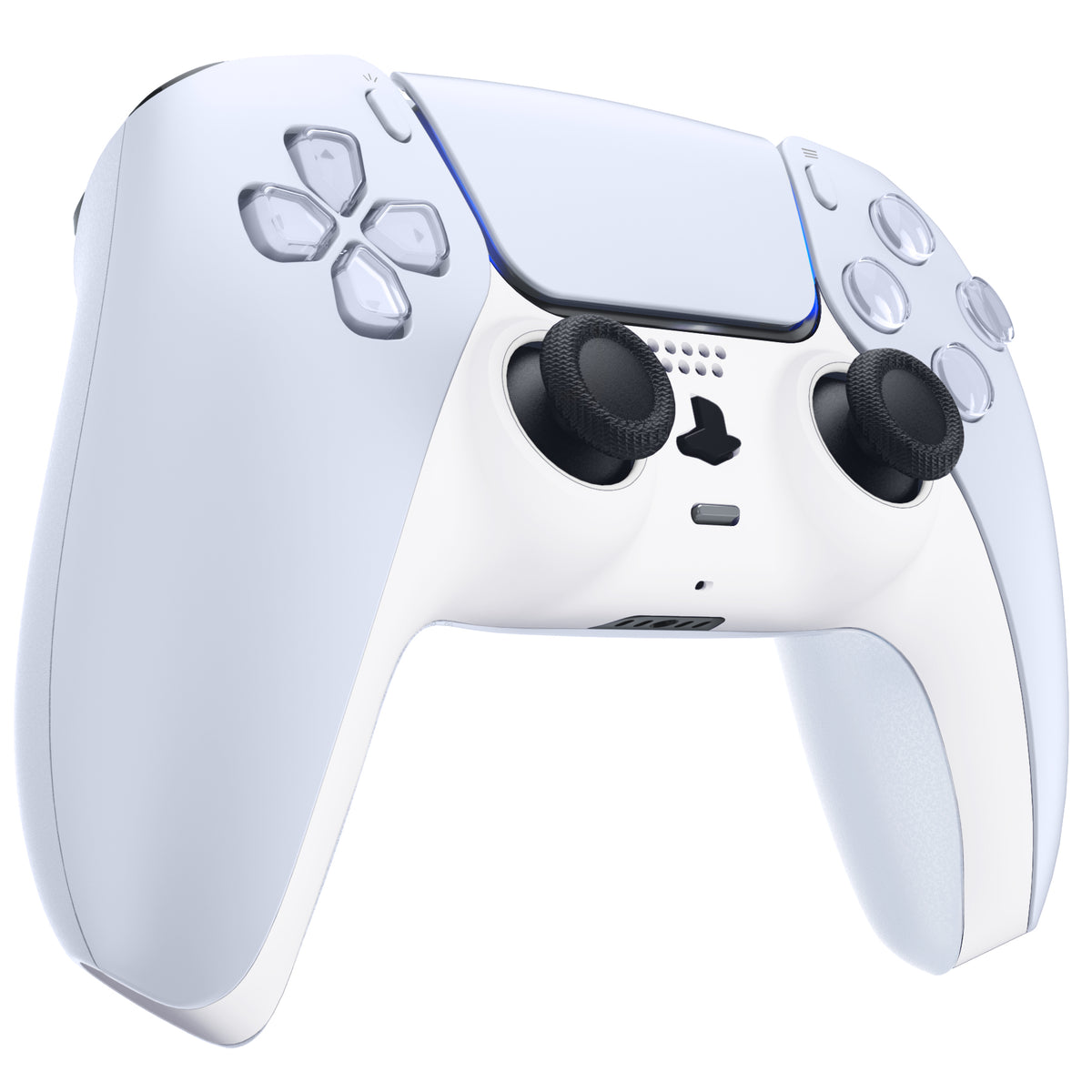 eXtremeRate Replacement Decorative Trim Shell with Accent Rings Compatible with PS5 Controller BDM-010/020/030/040/050 - White