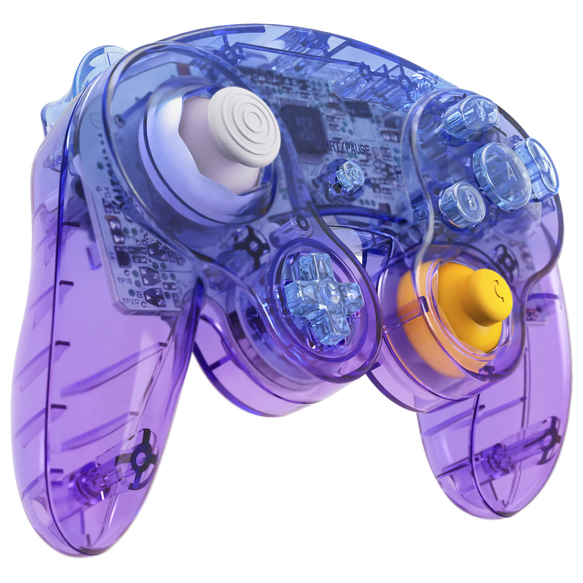 eXtremeRate Replacement Faceplate Backplate with Buttons for Nintendo GameCube Controller NGC - Gradient Translucent Bluebell