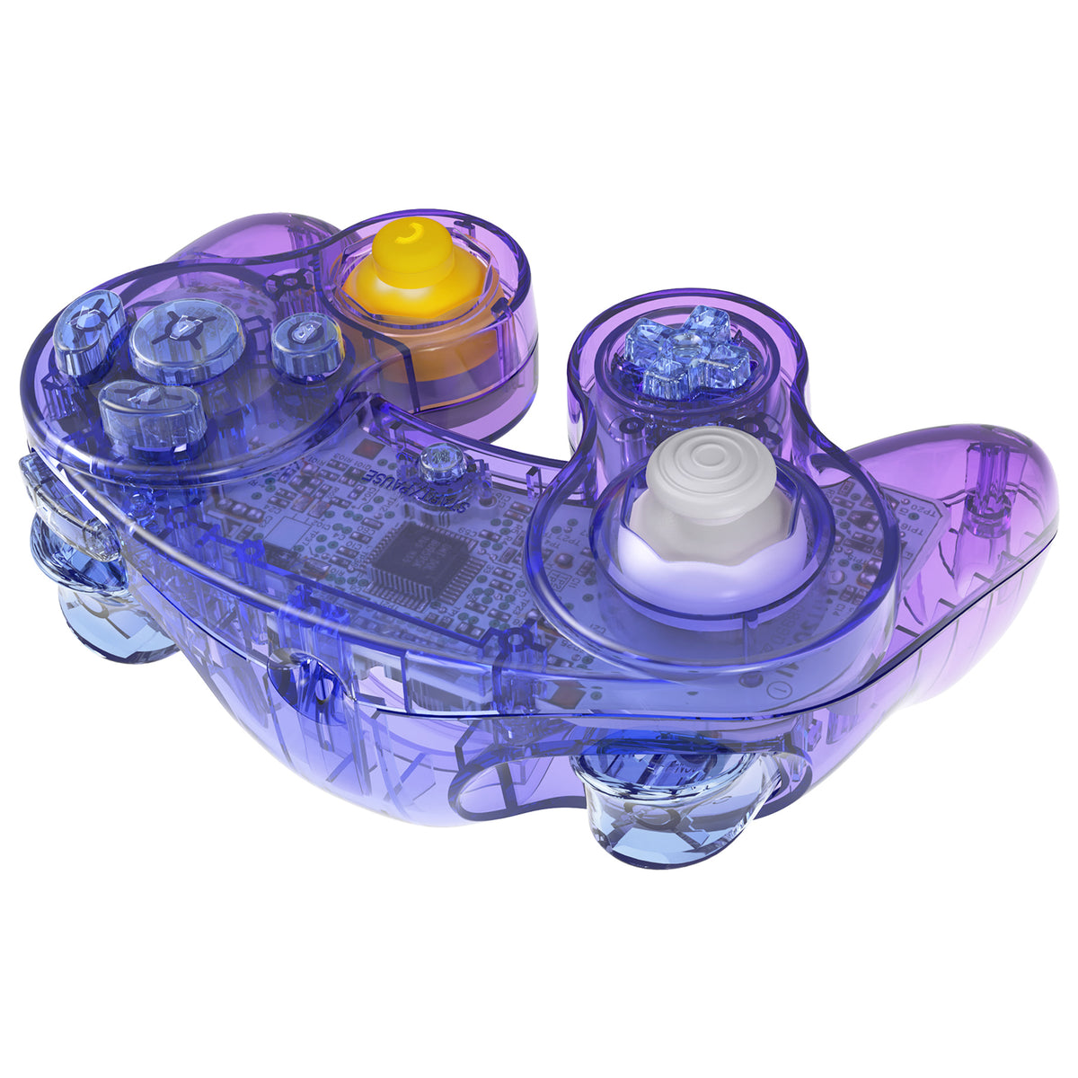 eXtremeRate Replacement Faceplate Backplate with Buttons for Nintendo GameCube Controller NGC - Gradient Translucent Bluebell