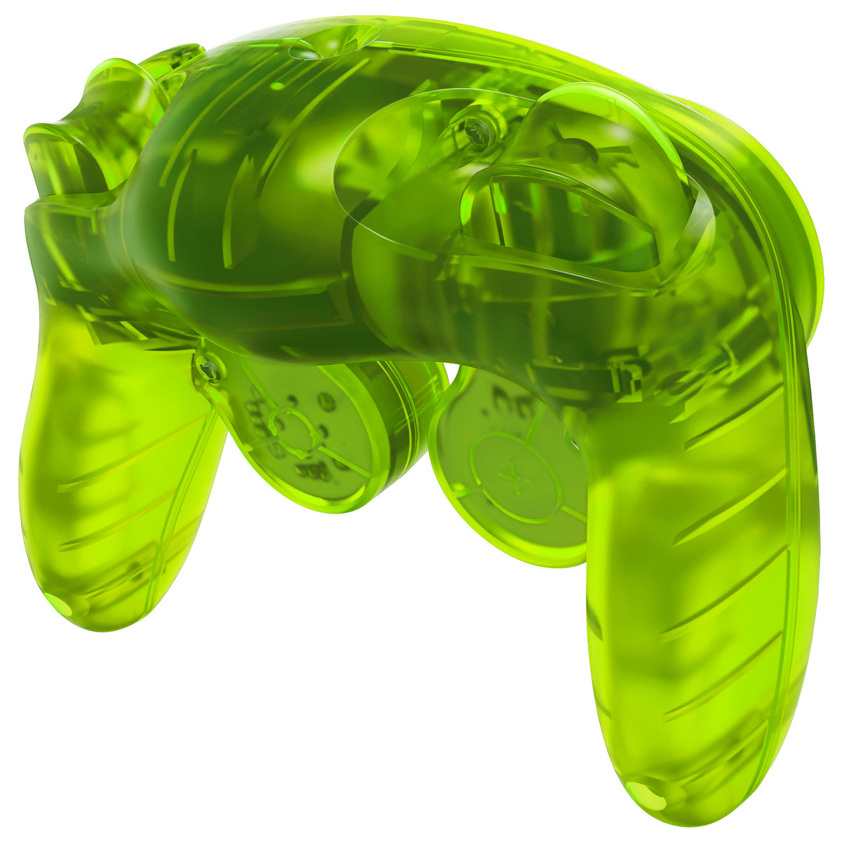 eXtremeRate Replacement Faceplate Backplate with Buttons for Nintendo GameCube Controller NGC - Clear Lime Green